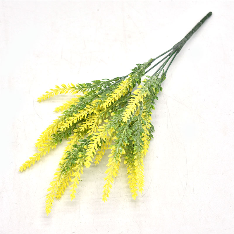 25 hoder/bukett romantisk provence kunstig blomst lilla lavendelbukett med grønne blader til hjemmefestdekorasjoner