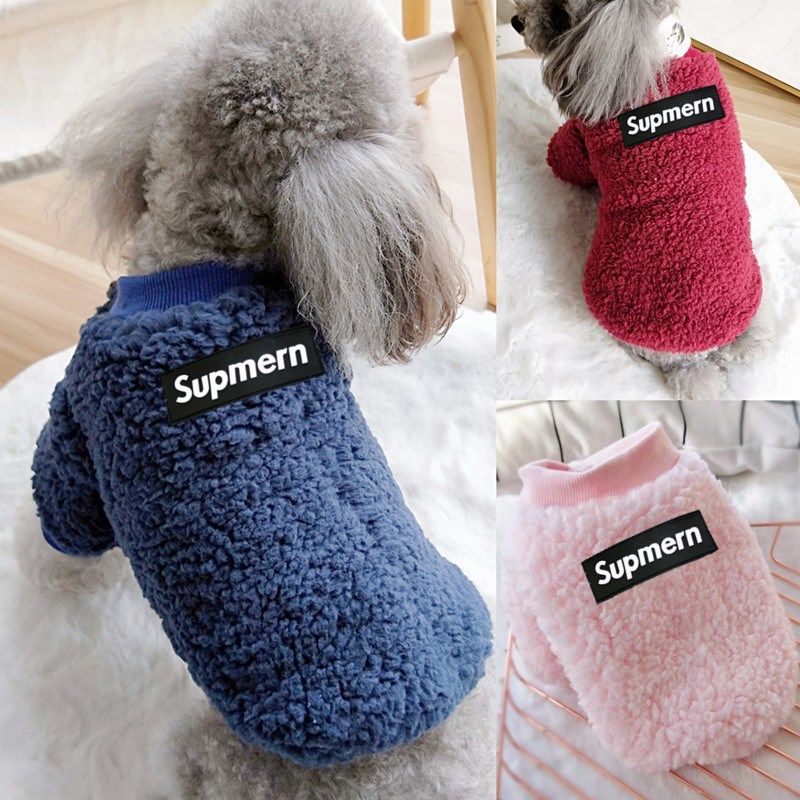 Hond Kleren Herfst Winter Katoenen Jas Kat Pet Kleding Warm Plus Fluwelen Trui