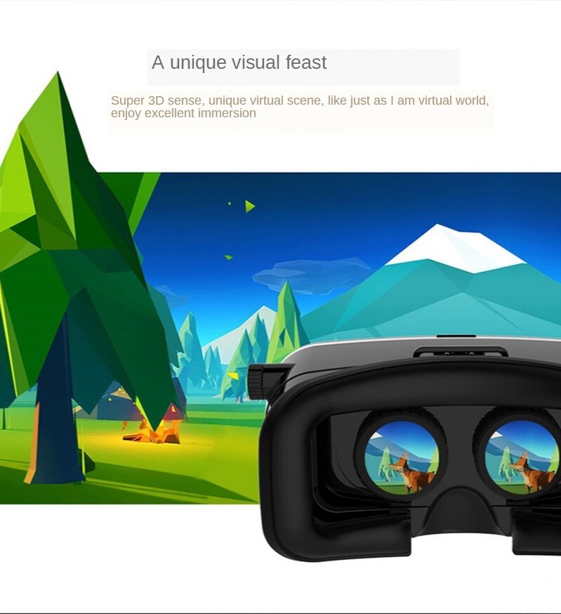 Mobile 3D VR glasses 3D virtual reality glasses Headwear Shock immersive experience 360 degree panoramic scene function