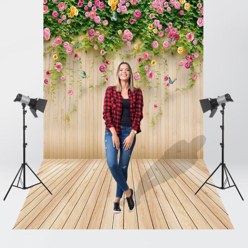 Houten Planken Bloem Fotografie Achtergrond Doek Achtergrond Studio Decor Photo Studio