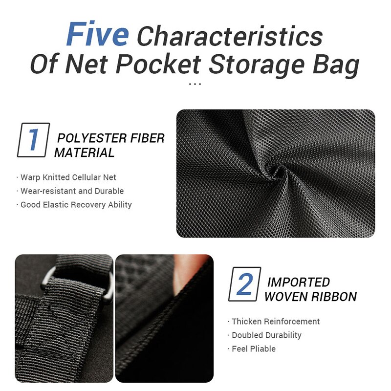 Filet de rangement de plafond de voiture, poche de filet de rangement Portable de toit intérieur sac de filet suspendu grande capacité pochette de chargement automatique produits de voiture