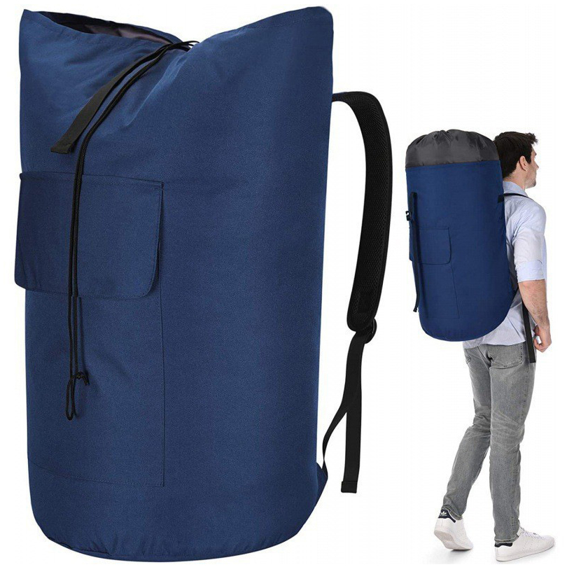 Waszak Rugzak 115l Extra Grote Reis Waszakken, Verstelbaar En Uitschuifbaar, Wasmand Tas Voor Wasserette, College: Deep Blue