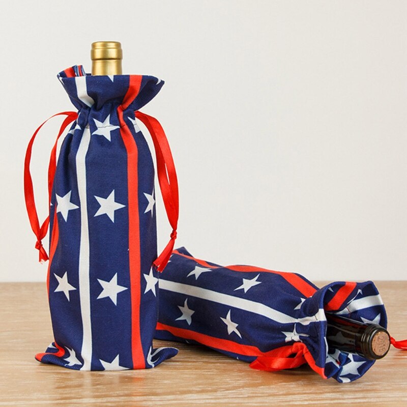 Unabhängigkeit Schild Wein Flasche Abdeckung Patriotischen 4th von Juli Denkmal Schild Dekor Wein