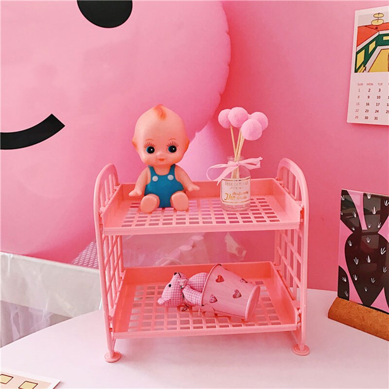 Coloffice couleur bonbon support de papeterie serre-livres support de rangement Simple maison support de bureau fille coeur bureau fournitures scolaires 1PC: pink