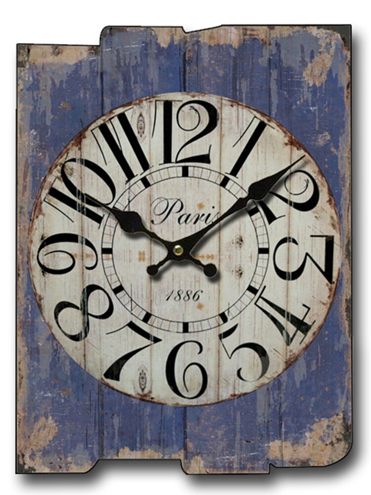 Reloj de pared cuadrado grande, de madera, Retro, , Vintage, decoración para el hogar, reloj de pared silencioso, Orologio Da Parete D079: A-95