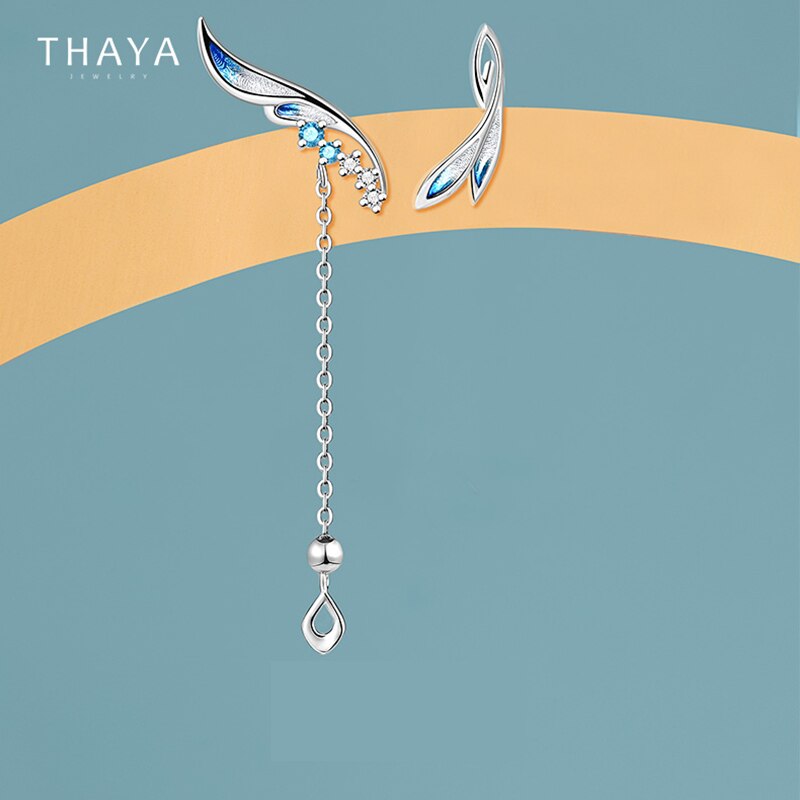 Thaya 100% S925スターリングシルバーダングルイヤリング薄紫ブラブラ高品質のイヤリング中国シリーズファインジュエリー