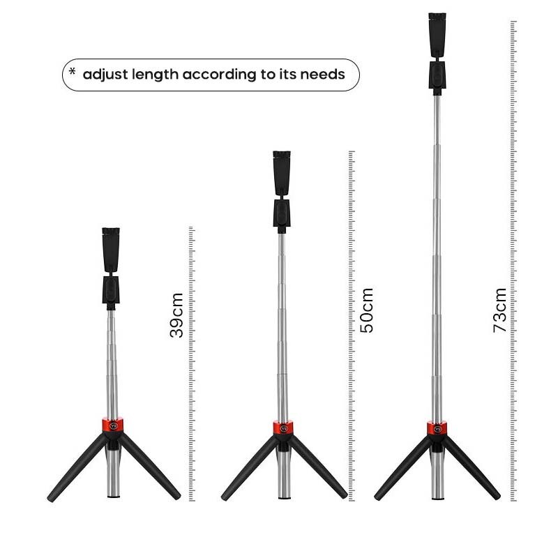 På lager trådløs bluetooth selfie stick med stativ 3- i -1 mini selfie stick foldbar bærbar telefonholder til xiaomi iphone