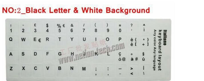 Wysoka jakość! Naklejki etykiety włoskiej klawiatury, ekologiczne plastikowe naklejki włoska klawiatura na laptopa/komputer: biały