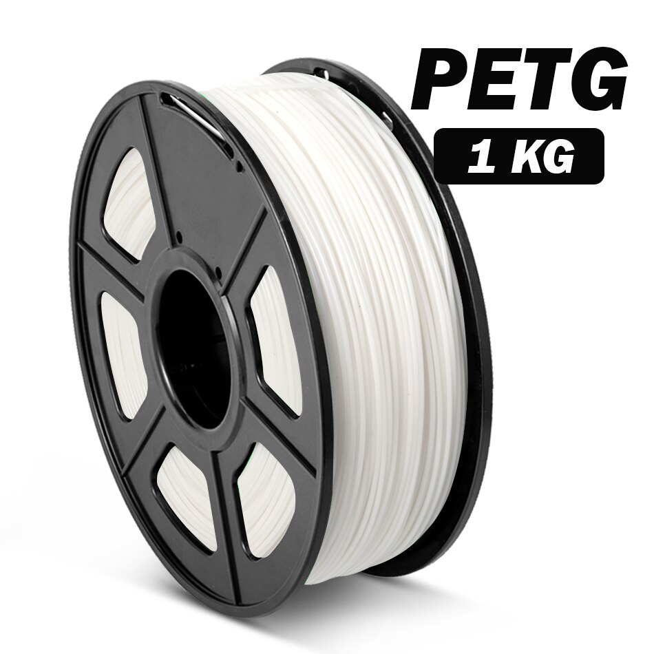 SUNLU-filamento de plástico para impresora 3D, materiales de impresión, 1,75 PETG, 1kg,: PETG White