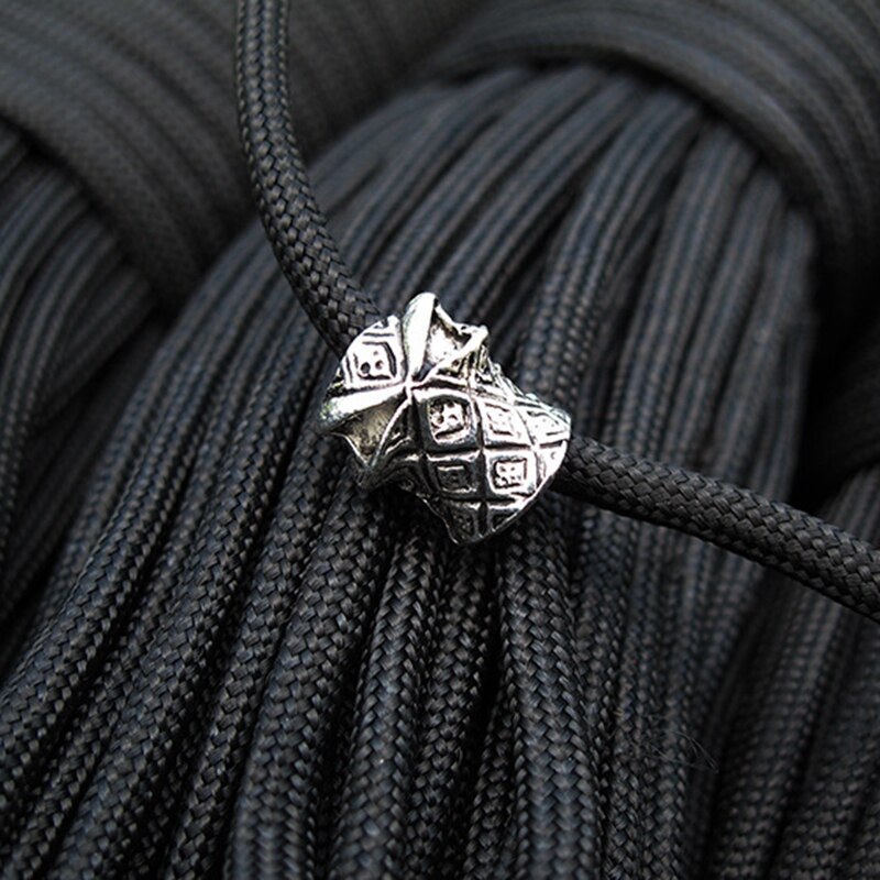 5 stk metal charms kranium paracord tilbehør paracord spænder diy paracord perle spænde paracord armbånd kniv lanyard 6mm