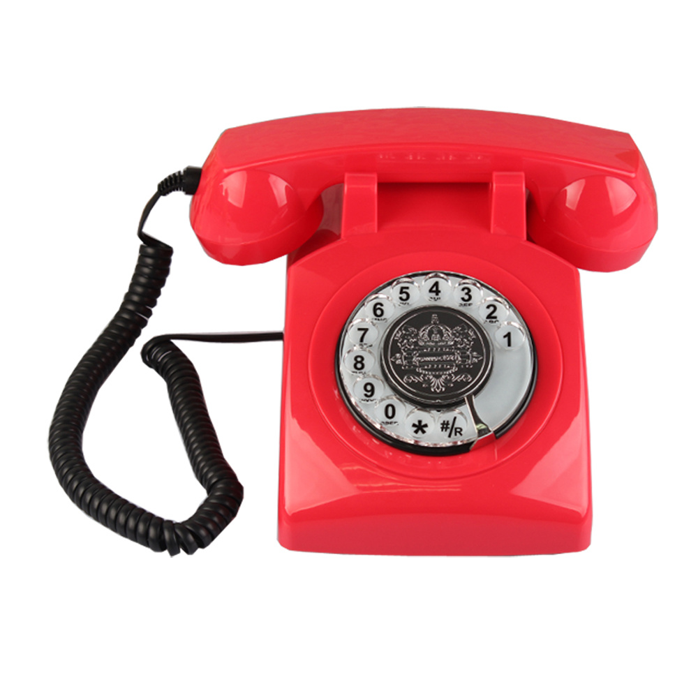 Teléfonos rosas, teléfono con cable, Dial giratorio clásico, teléfonos de oficina en casa, teléfono antiguo Vintage de 1930
