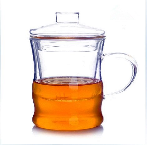 Freies drei teiliges einstellen für eine tasse, wärme reisistant glas gongfu sieb Filter Tee tassen
