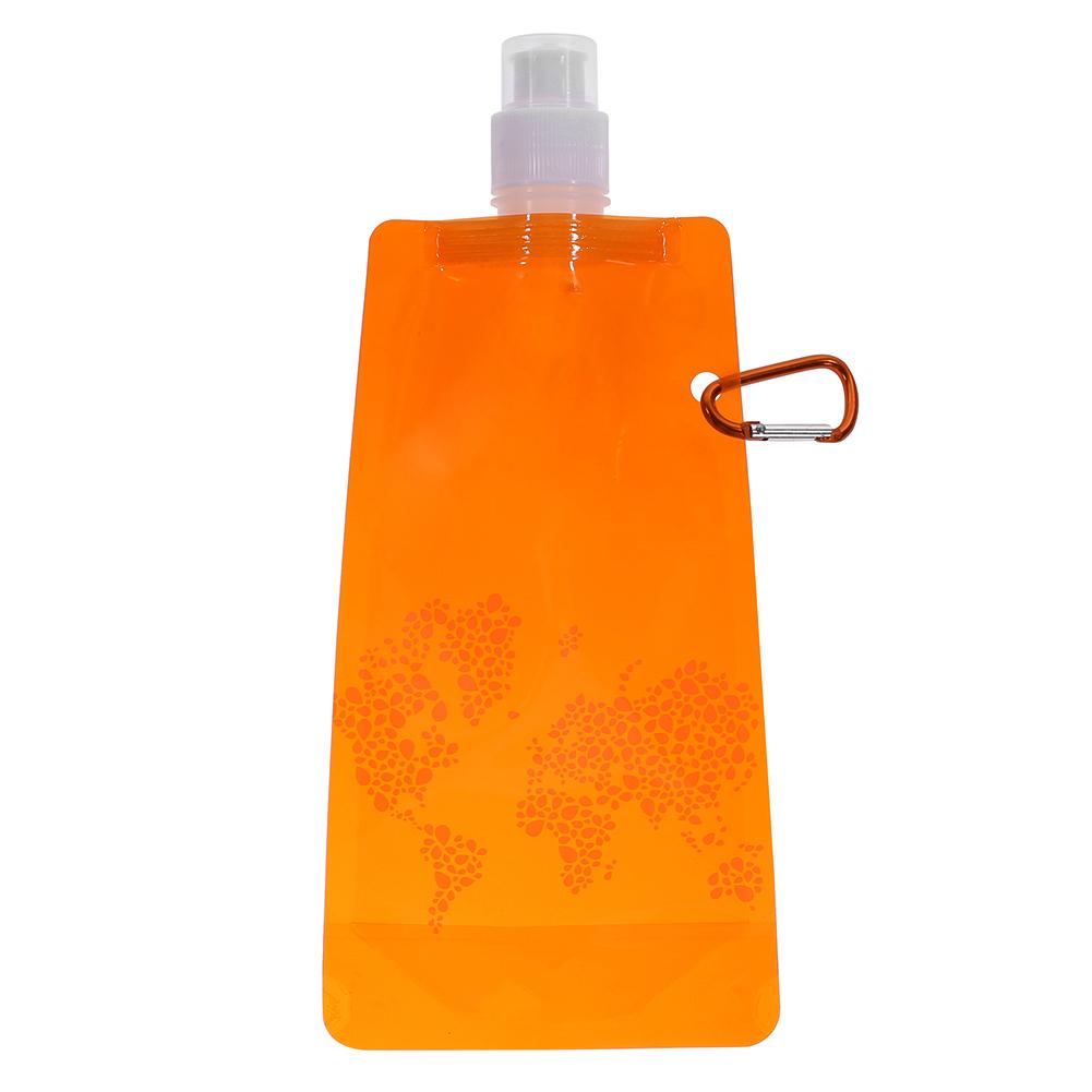 Foldbar vandpose ultralet silikone vandflaske taske bærbar udendørs sportsforsyning vandreture camping bløde kolbe vandposer: Orange