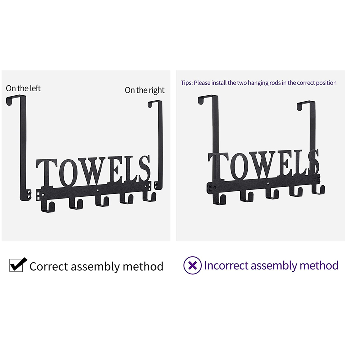 5 Metalen Gezandstraald Haken Deur Haken Badkamer Handdoekenrek Thuis Badkamer Opbergrek Kapstok Handdoekenrek Deur Opknoping Handdoek rack