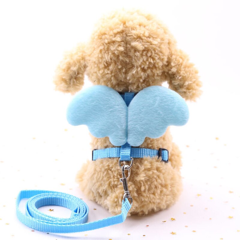 Chien laisses Hamesses fournitures animaux accessoires harnais accessoires ange poitrine dos Traction corde dessin animé poupée: 5 / M(4kg)