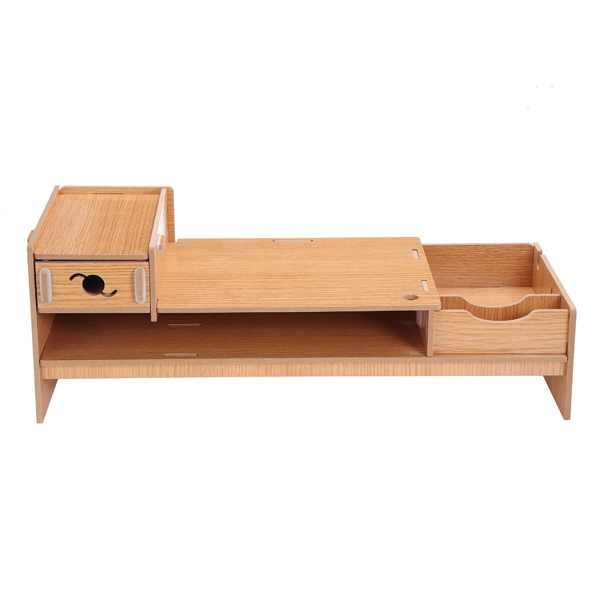 Multi-function Desktop Monitor Stand Neck Protection Computer Screen Riser Wood Shelf Plinth Strong Laptop Stand Desk Holder: Wood