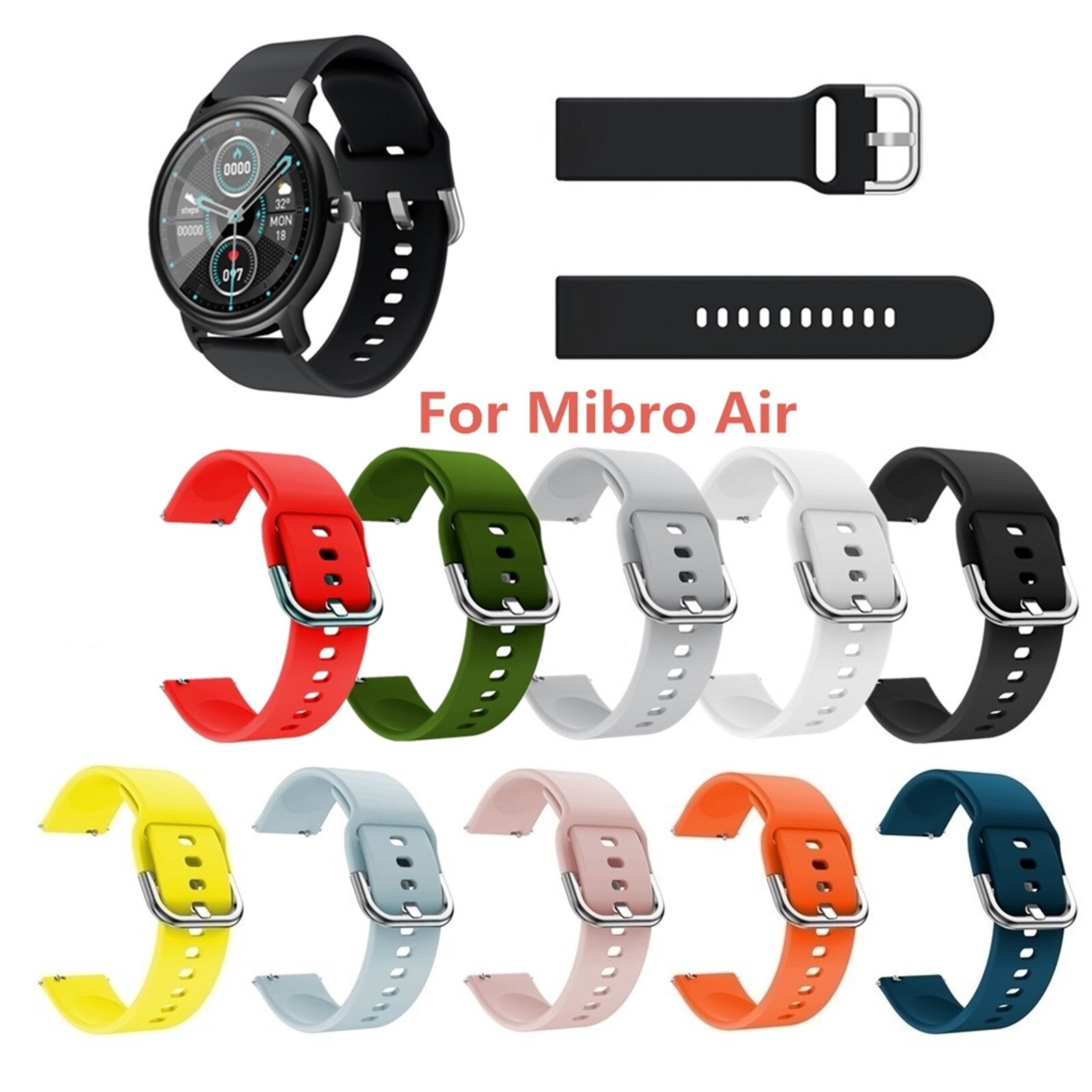 Siliconen Horloge Band Vervanging Polsband Voor Xiaomi Mibro-Air Horloge Verstelbare Smart Horloge Accessoires Horloge Band Mode