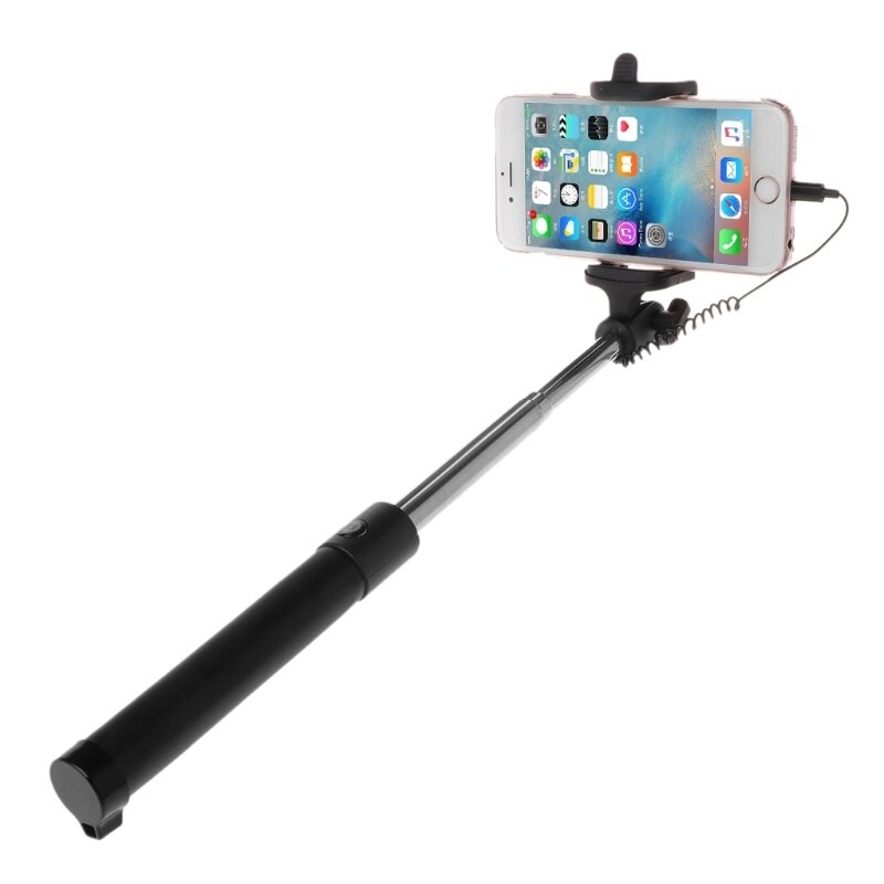 Perche à Selfie avec fil extensible, pratique, pour iPhone 12 11 Pro Max 12mini SE XS XR X 8 7 Plus