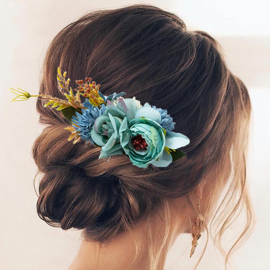 Bohemen Bruiden Bruiloft Bloem Haar Kam Haarspeld Bruidsmeisje Hoofdtooi Kammen Haaraccessoires voor Vrouwen Meisjes Bloemen Haarspelden