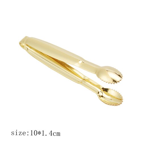 Mini pince à sucre de café pinces à pince en acier inoxydable glaçon petit thé pince à épiler pinces à sucre épaissi outil de barre de cuisine: Gilded