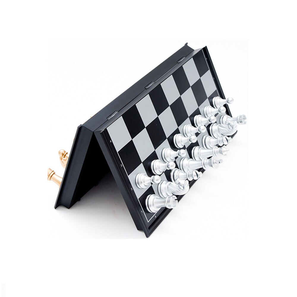 Medieval Chess Set With Chessboard 32 Gold Silver Chess Pieces Magnetic Board Game Chess Figure Set Kids