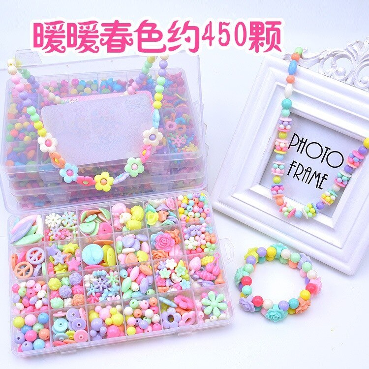 580 st 24 rutnät barn pyssel pärlor flickor plast pop pärlor för barn pyssel leksaker flickor diy smycken leksaker halsband armband pannband kit: 005