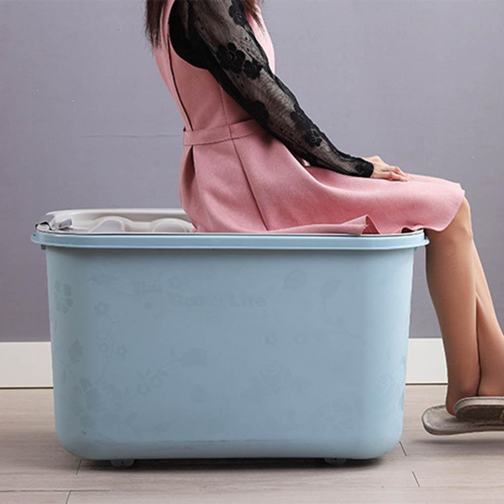 Boîte de Rangement en plastique | Grande boîte de Rangement en plastique, lit de couleur unie, sous le placard, boîte de Rangement des vêtements édredons, conteneur de Rangement pour articles divers