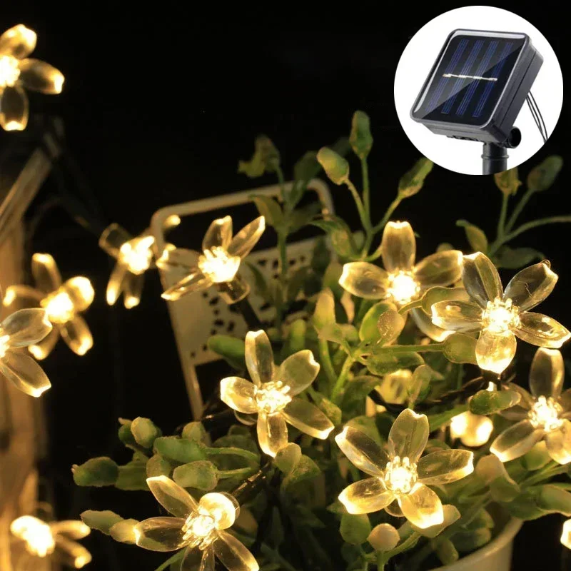 LED Solar Powered Fairy Lights Outdoor Waterproof Solar Star String Lights for Christmas Patio Garden Yard Porch Wedding Decor: WHITE / 11-15W / K