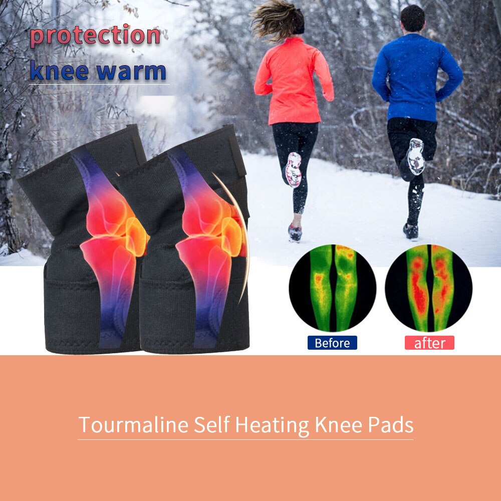 1 Pair Tourmaline Self Heating Knee Pads Magnetic Therapy Kneepad Pain Relief Arthritis Brace Support Patella Knee Sleeves Pads