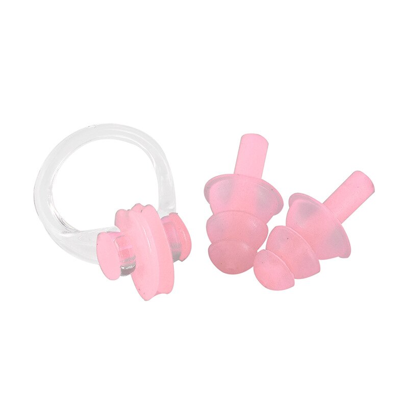 Tapones para los oídos de natación para niños adultos hombres y mujeres Gel de sílice tapón férula Nasal profesión buceo bañera para nadar antiotitis Media: Pink Boxed Earplug Nasal Splint