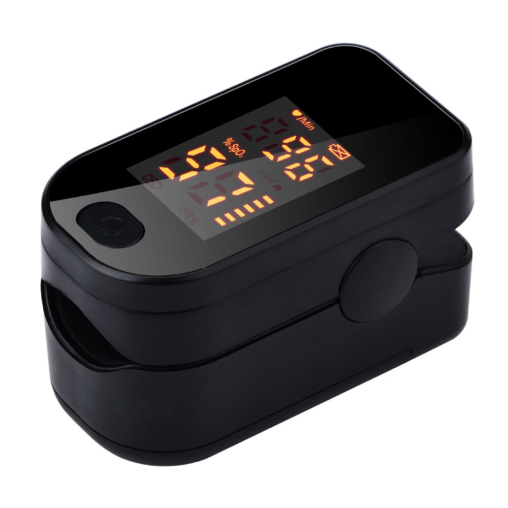 Draagbare vingerpulsoximeter led vingertopoximeter vingeroximeter spo 2 pr pi rr zuurstofsaturatiemonitor voor de gezondheidszorg: Led zwart