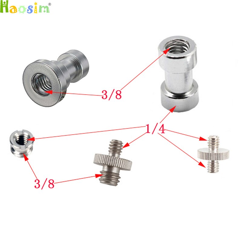 5 in 1 1/4" to 3/8" Screw Spigot Stud Screw and Tripod Mount Screw Kit for SLR Camera Tripod