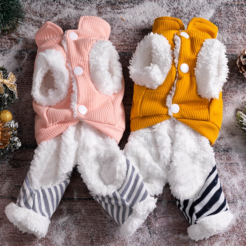 Christmas Dog Clothes Jumpsuit Winter Dog Clothing Overalls Warm Pet Outfit Puppy Coat Jacket Pomeranian Poodle Costume Apparel