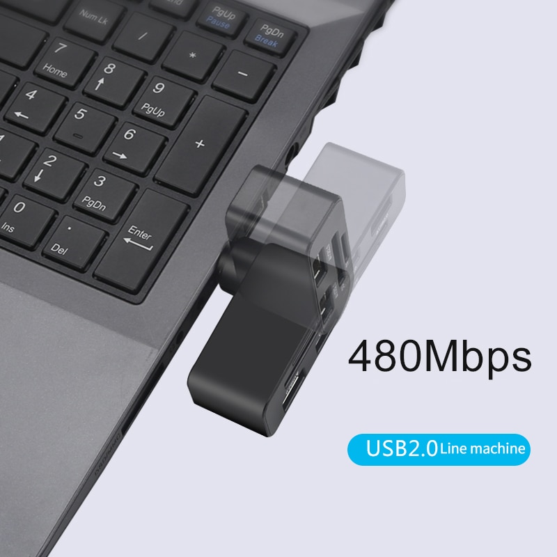 3 Ports Usb Hub USB 2.0 HUB Rotatable High Speed USB Desktop Splitter Adapter for Windows 98 98SE for Windows 2000 /Windows ME