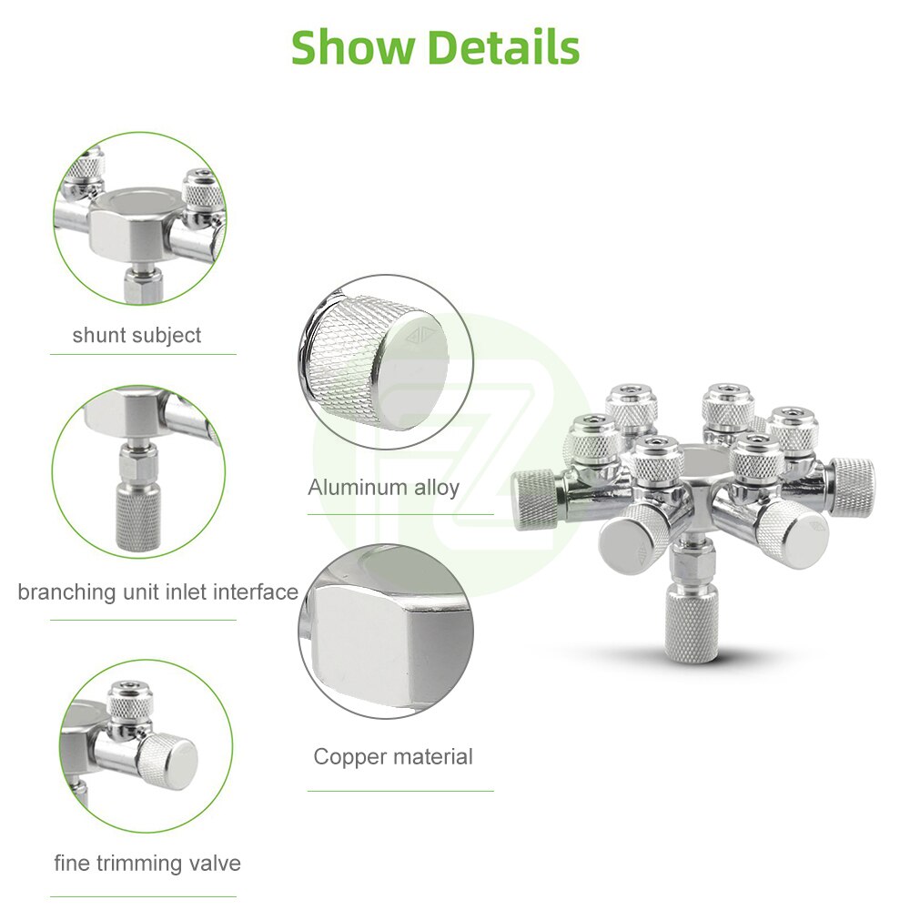 Rvs Aquarium Multi Manier CO2 Distributeur Splitter Naaldventiel, Terugslagklep Bubble Counter Voor Solenoid Regulator