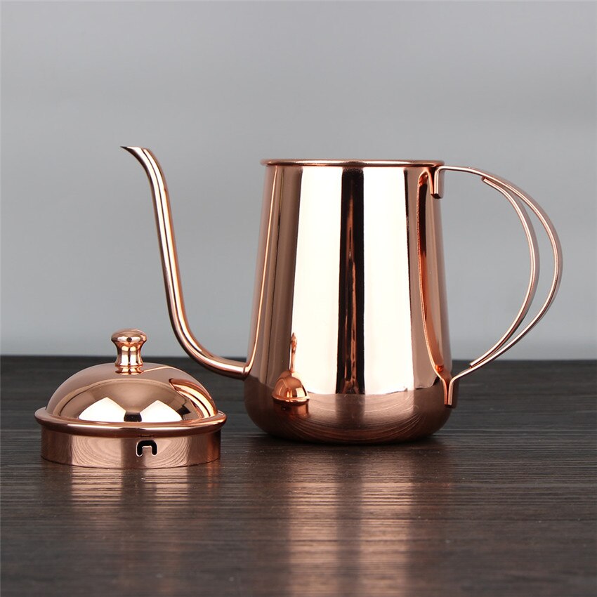 304 stainless steel coffee pot, rose gold drip, long mouth pot, fine mouth, hand made pot, coffee utensil