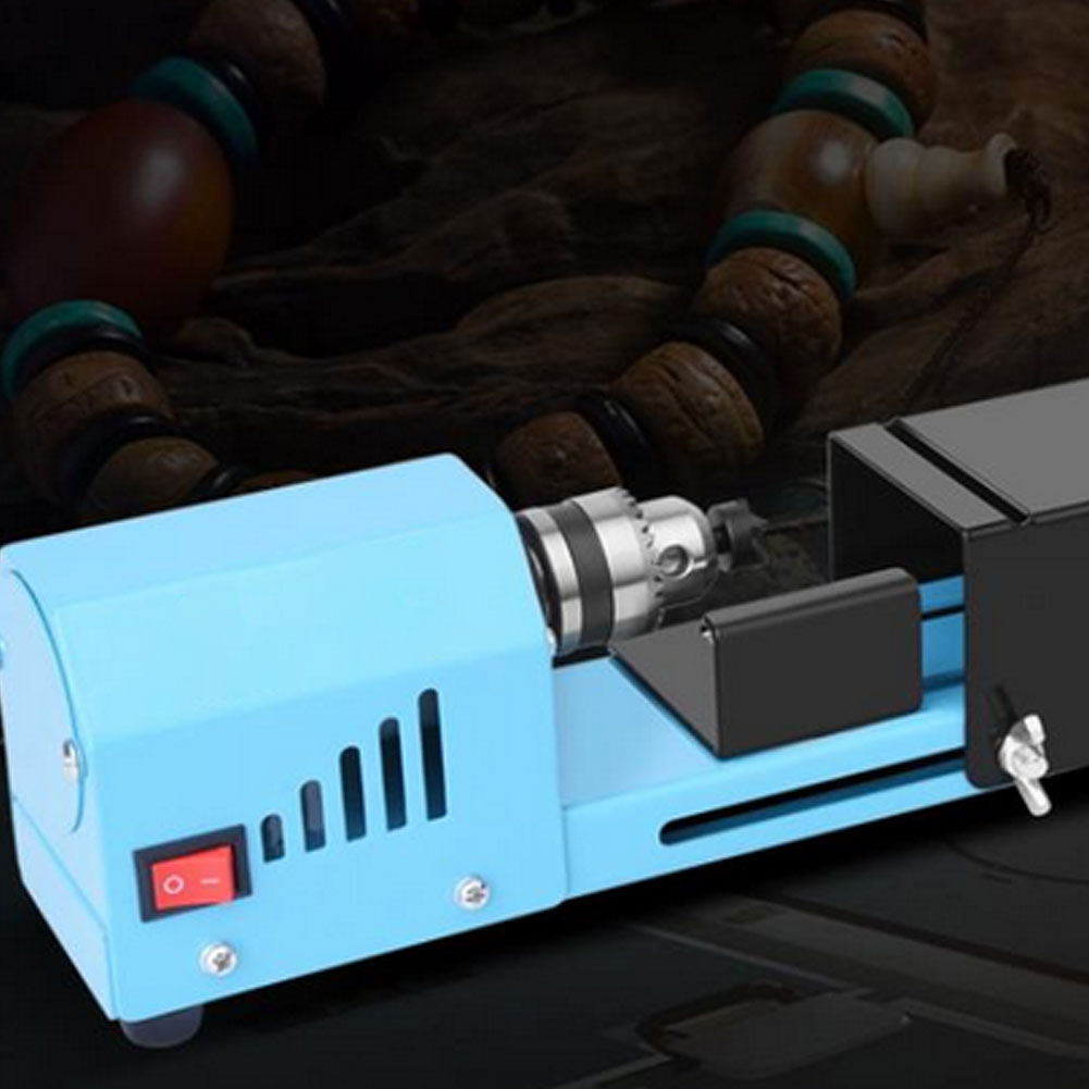 1 Set 150W Mini Wood Lathe Machine Speed Adjustable Rotary Tool Buddha Pearl Lathe Grinding Polishing DIY Woodwork Tool 12V/24V