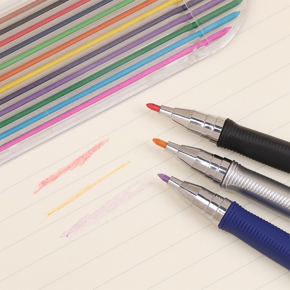 1Pc Automatic Mechanical Pencil 2.0mm Multicolor Refill 2B Drawing Writing Activity Pencil Office School Writing Stationery Blue