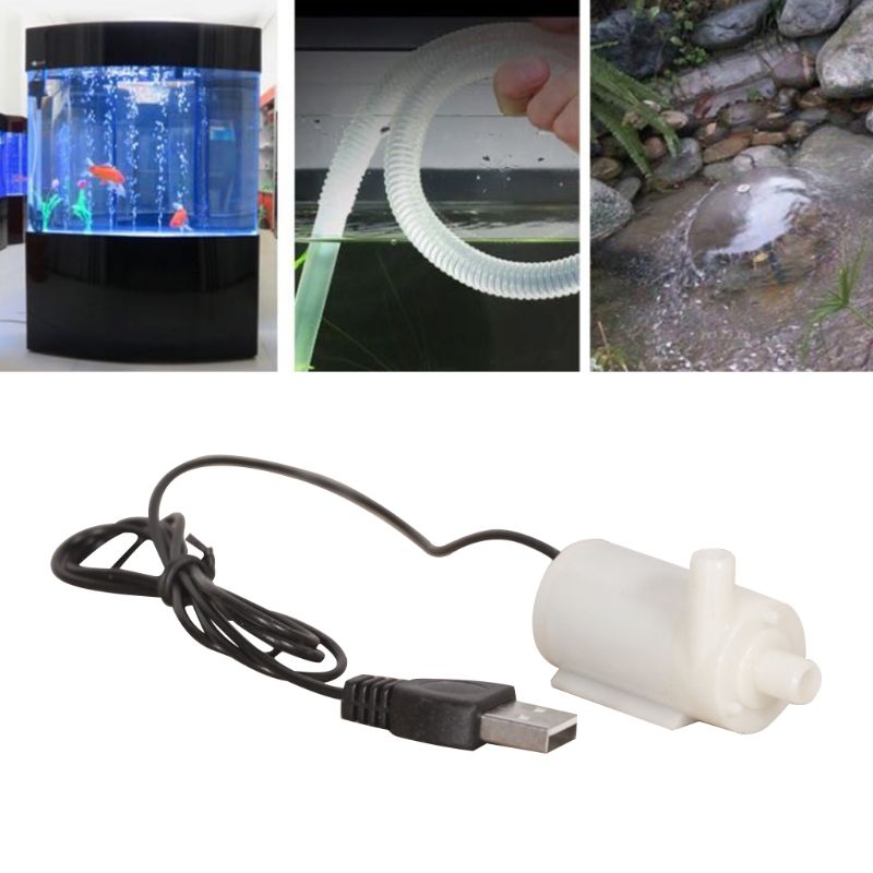 Micro Mini Dompelpomp Fish Tanks Aquarium Usb Aangedreven Dc 5V 2-3L/Min