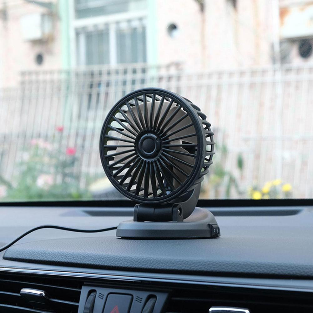 Two Speed Control Cooler Car Electric Fan 12V 24V Auto Air Cooling 360 Degree Adjustable Car Air Conditioner Wind-enhanced Fans