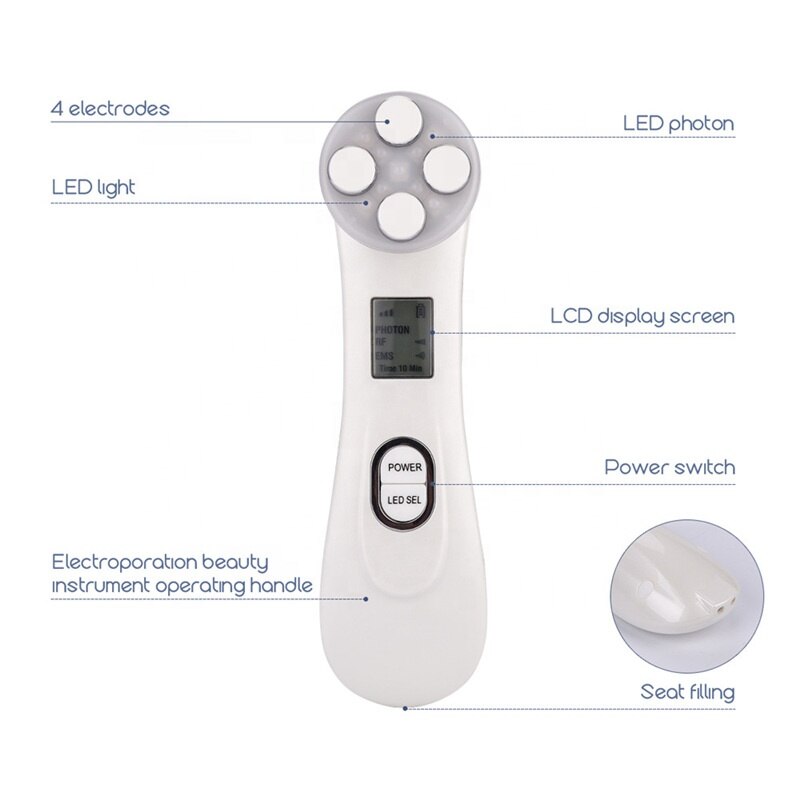 Led Licht Huidverstrakking Rf Ems Gezicht Photon Beauty Instrument Ems Rf Facial Rimpel Masker Therapie Verjonging Lifting Apparaat