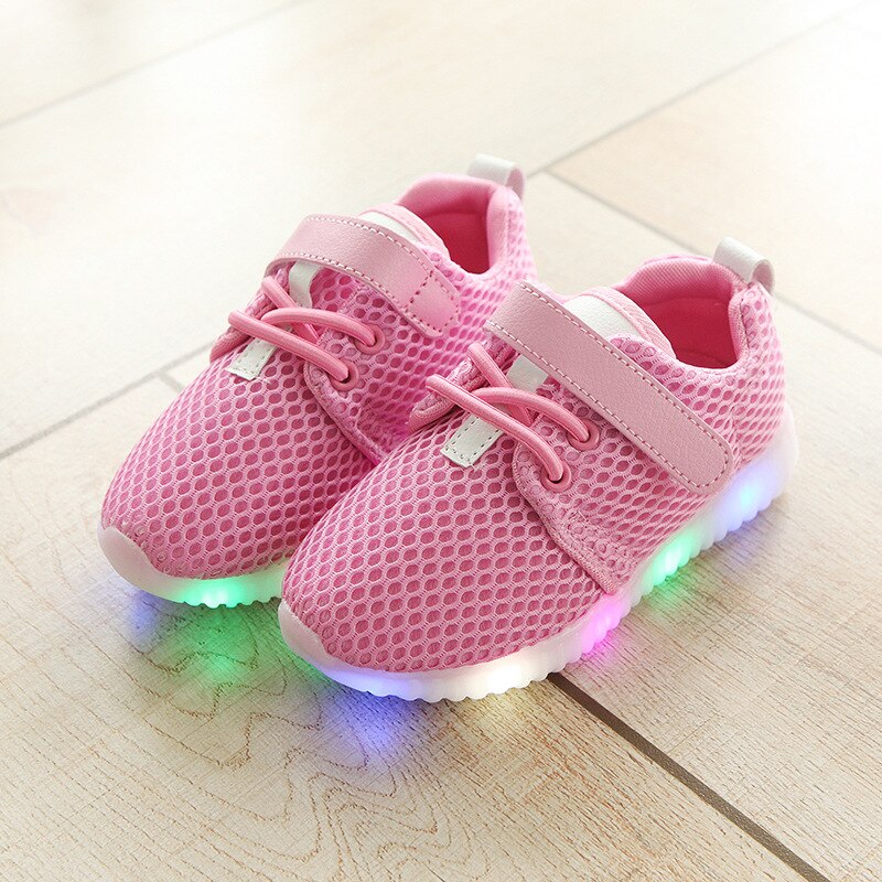 Loozykit Mode Led Kid Sport Schoenen Jongens Meisjes Light Up Sneakers Peuter Baby Lichtgevende Casual Trainers Leuke: pink / 22