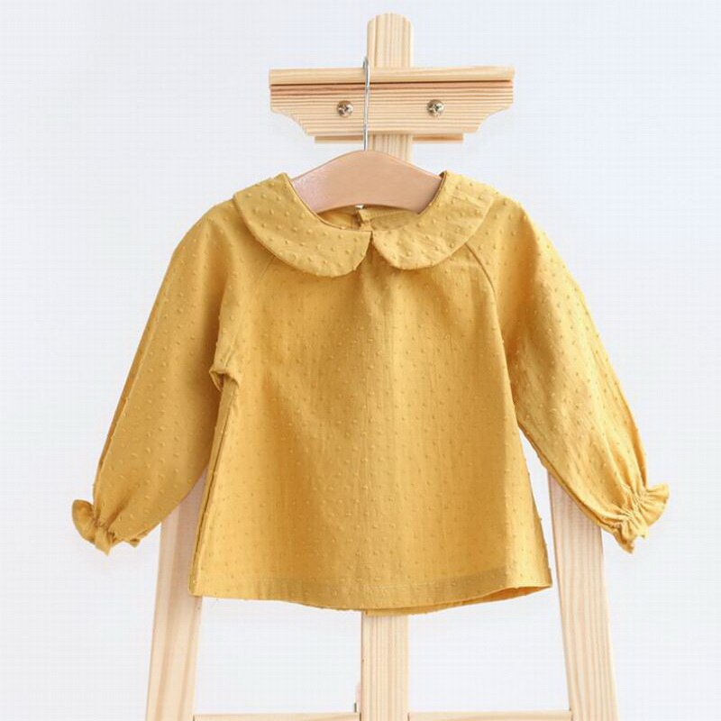 Aumtun-camisas de algodón con cuello para bebé, ropa interior suave de manga larga con botones en la espalda, Jacquard, Primavera
