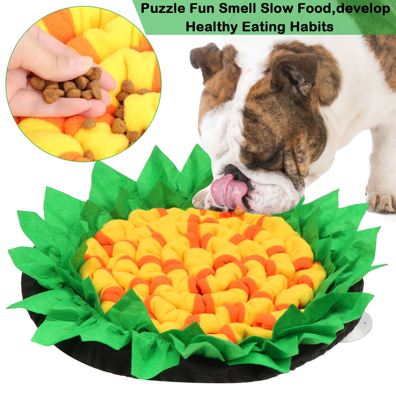Tapis De Reniflement Pour Chien En Forme De Citrouille - 33x25,5 Cm - Polaire Lavable - Anti-stress Et Jeu D'odorat - 5