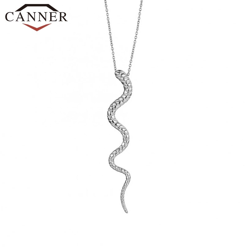 Enkel 925 sterling sølv alsidig temperament dyr slange-formet kraveben halskæde kvinder guld sølv vedhæng halskæde: 2 sølv