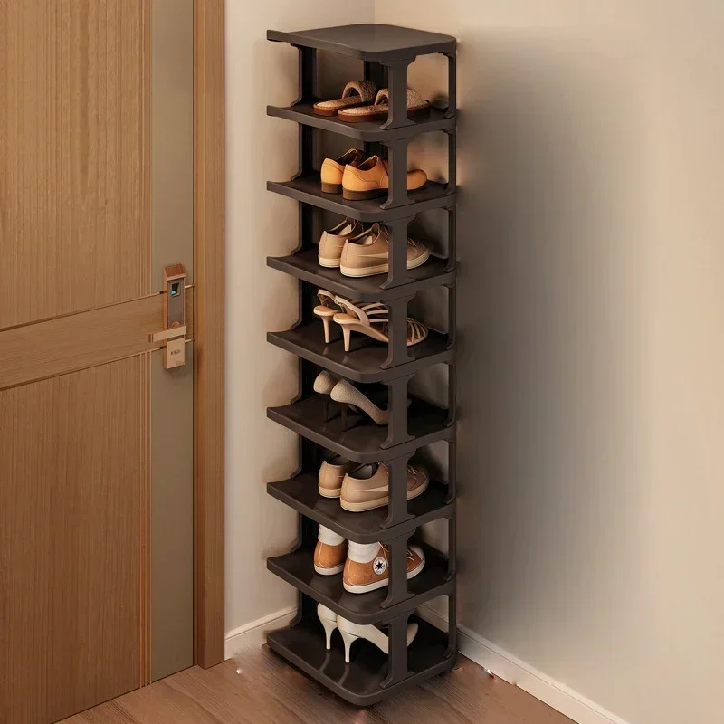 Zapatero de plástico multicapa, estantes de zapatos desmontables para el hogar, organizador de zapatos de gran capacidad, organizador de desorden para sala de estar: Multicolor