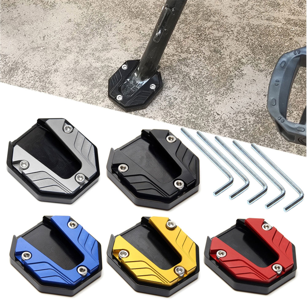 Universale Scooter Moto Bici Cavalletto Prolunga Piede Cavalletto Laterale Estensione Pad Piastra di Supporto Base Ingrandita Antiscivolo