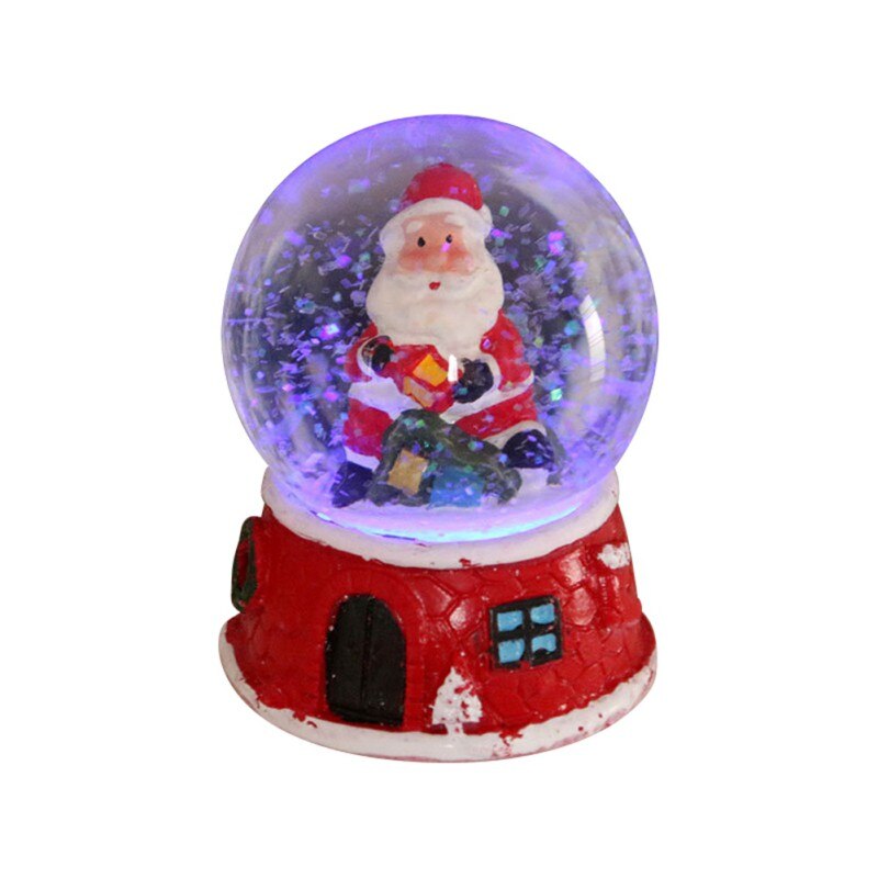 Christmas Resin Music Snow Glass Santa Claus Crystal Ball, Children Xmas , Year: Yellow