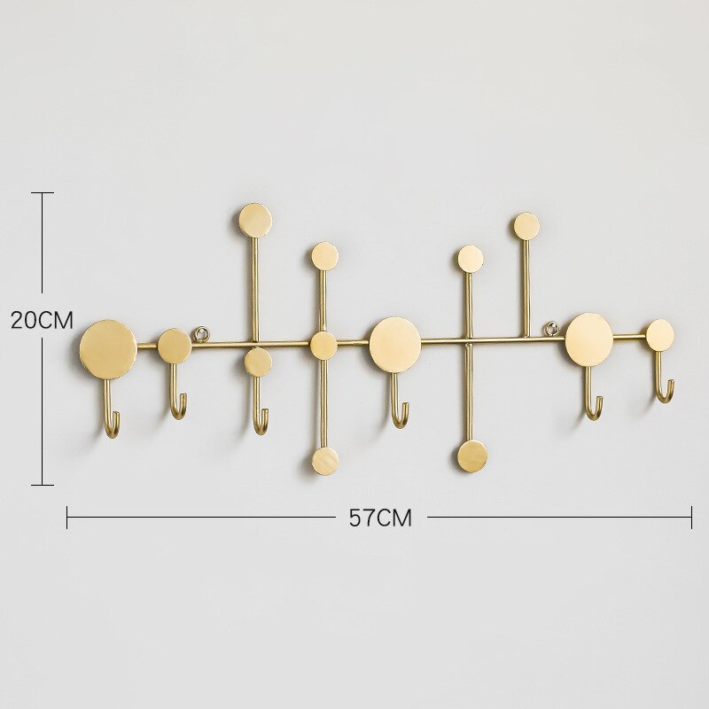 Gold /Black Wall Hook Storage Nordic Entrance Key Hanger Home Decoration Wall Hanging Fitting Room Clothes Coat Hook: Gold 6 hooks