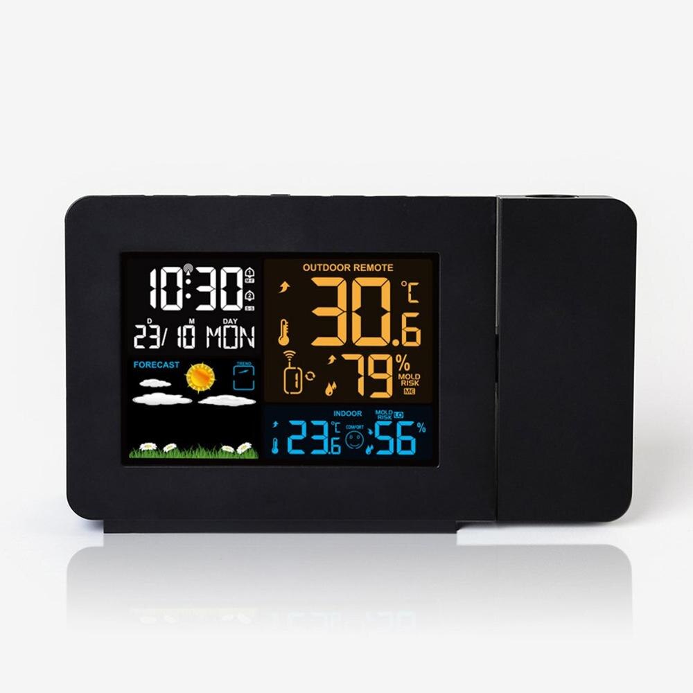 Multi-function Projection Clock Led Color Screen Weather Forecast Clock Electronic Clock Perpetual Calendar Weather Station
